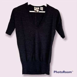 Barneys New York Wool/Cashmere Sweater V Neck Women's Size S Black